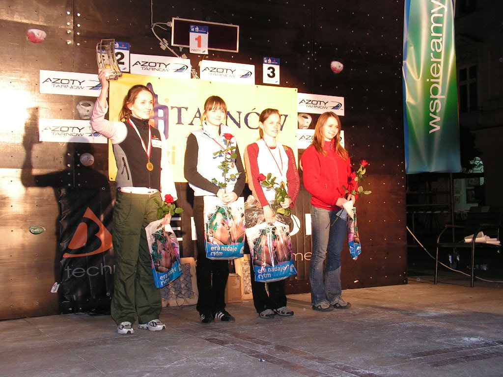 MP 2008, Tarnów — podium pań na czas: Edyta Ropek, Paulina Guz, Maria Sosnovskih (Ukraina) i Monika Prokopiuk.